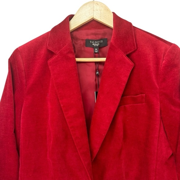 Talbots The Kate Fit Red Velvet One-Button Blazer, 10P - Picture 4 of 9